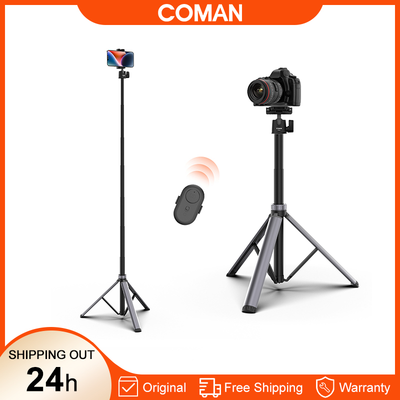Photography Video Lighting Kit With Adjustable Tripod Stand - COMAN MT66 Light Stand Protable Tripod