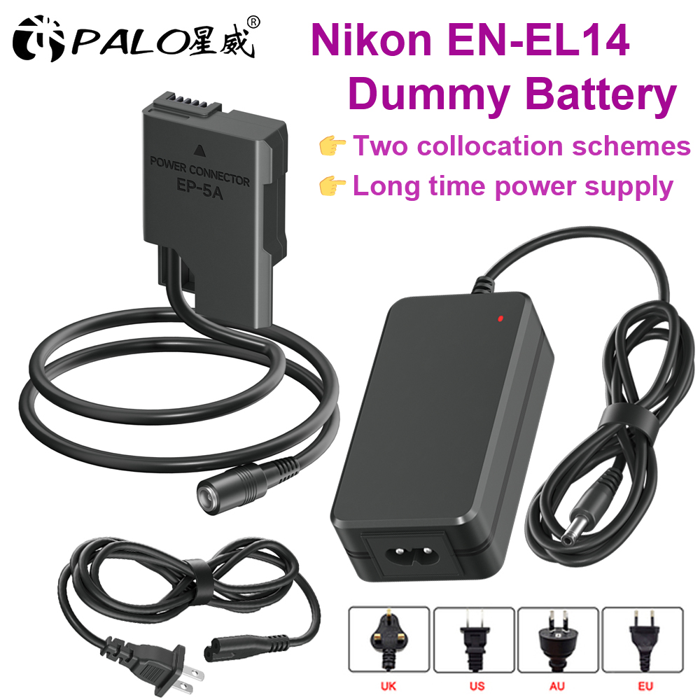 Nikon Camera D3500 - EN-EL14 EL14A EP-5A Dummy Battery AC/DC