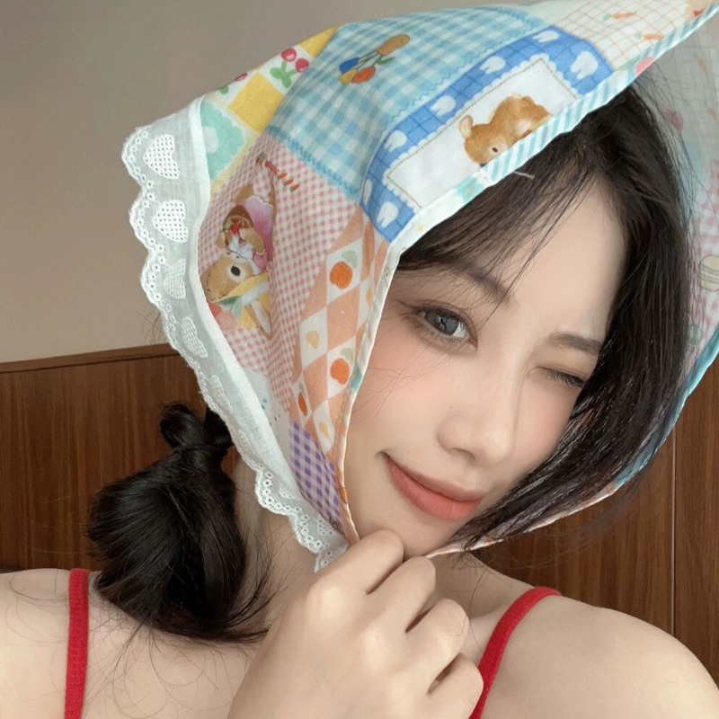 Photography Lighting Equipment - Sweet Floral Lace Triangle Headscarf Summer