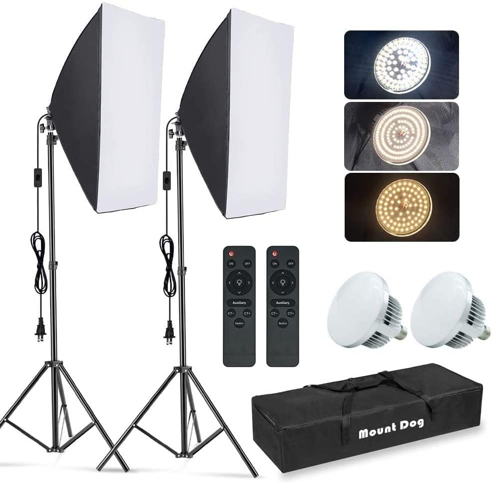 Photography Led Lighting Kit - Photography Softbox Lighting Kit, 2-Pack 19.7