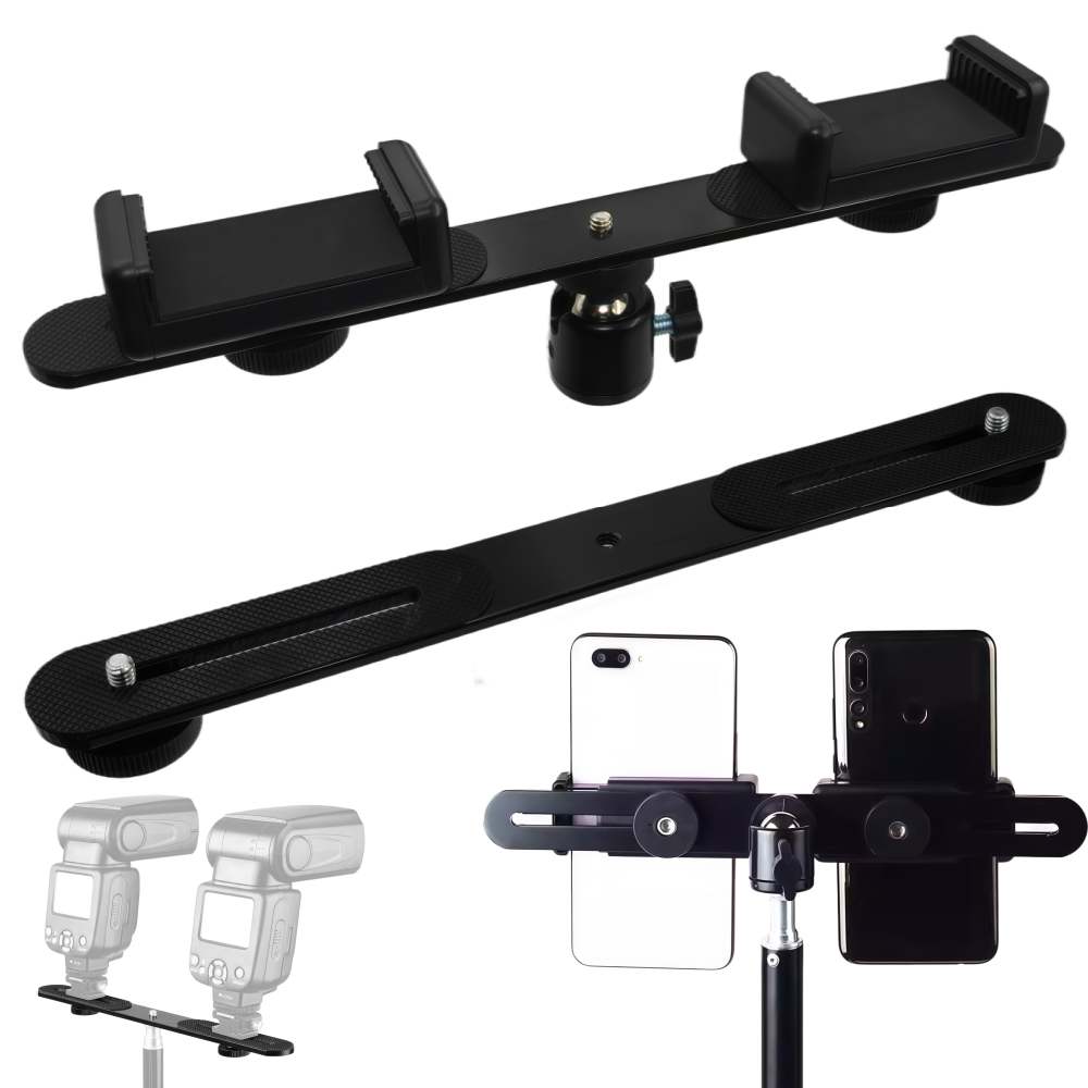 1/4'' Dual Flash Bracket Mount - đánh giá và giá Photography Video Lighting Kit With Adjustable Tripod Stand