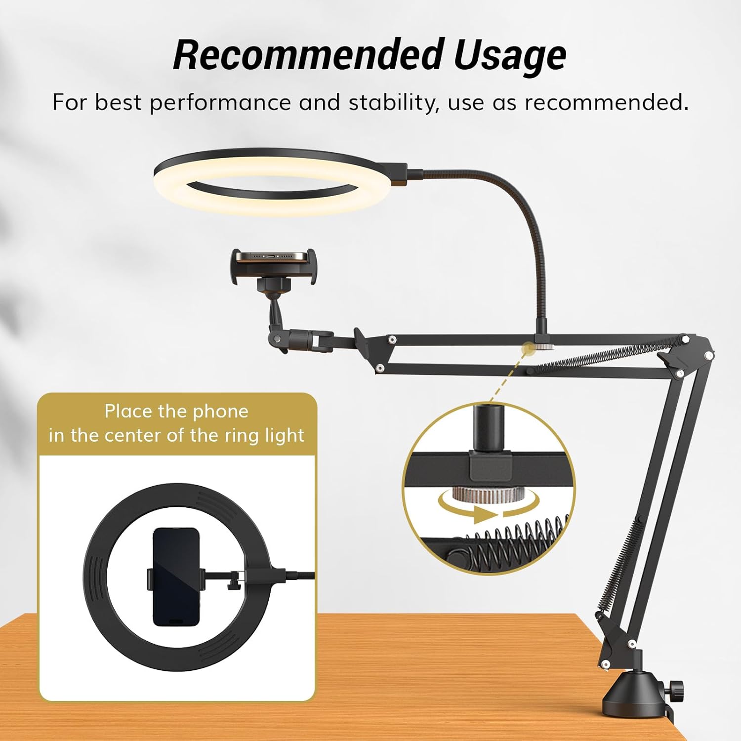Ring Light with Stand and Phon - đánh giá và giá Photography Video Lighting Kit With Adjustable Tripod Stand