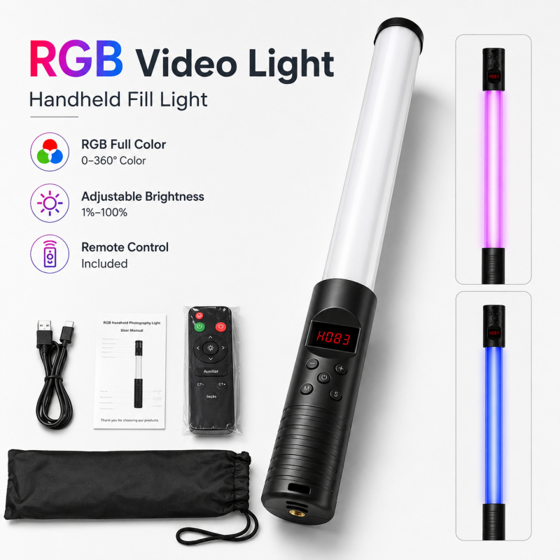RGB Handheld Video Light Wand, - đánh giá và giá Photography Lighting For Indoor