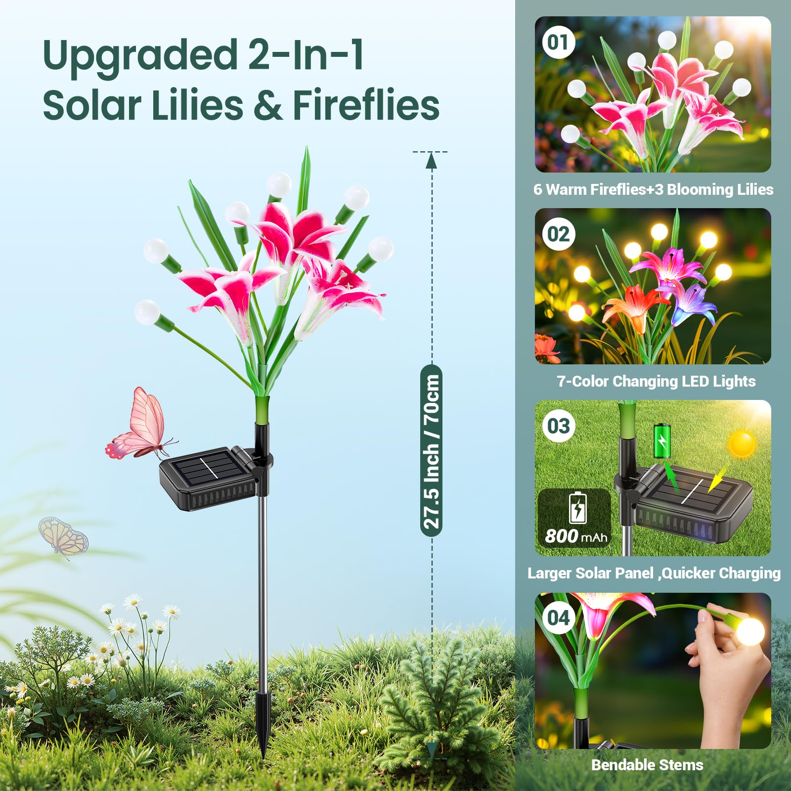 2/4 Pack Upgraded Solar Lights - đánh giá và giá Flower Photography Led Lighting Pack