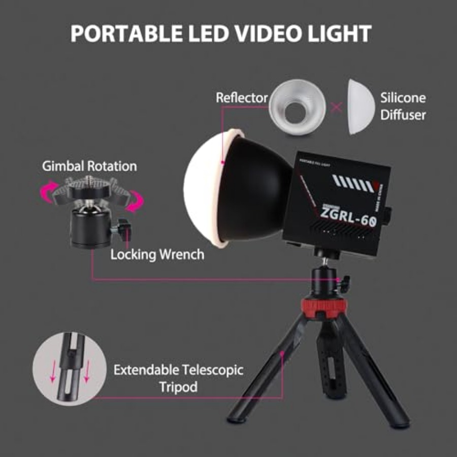 60W COB LED Video Light Handhe - đánh giá và giá Photography Lighting Video