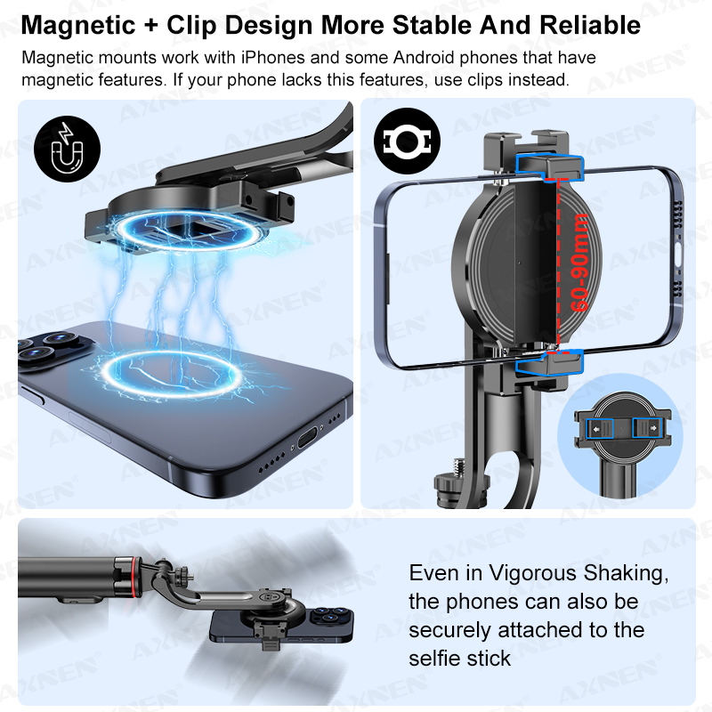 AXNEN C20 Magnetic Selfie Stic - đánh giá và giá Photography Video Lighting Kit With Adjustable Tripod Stand