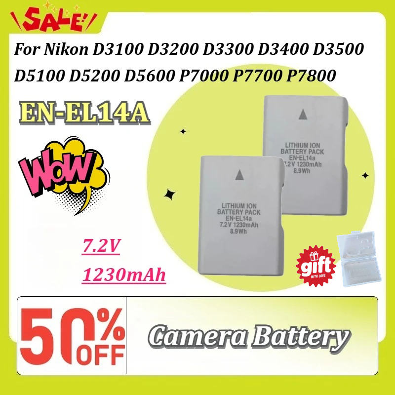 EN‑EL14A 1230mAh Camera Batter - đánh giá và giá Nikon Camera D3500