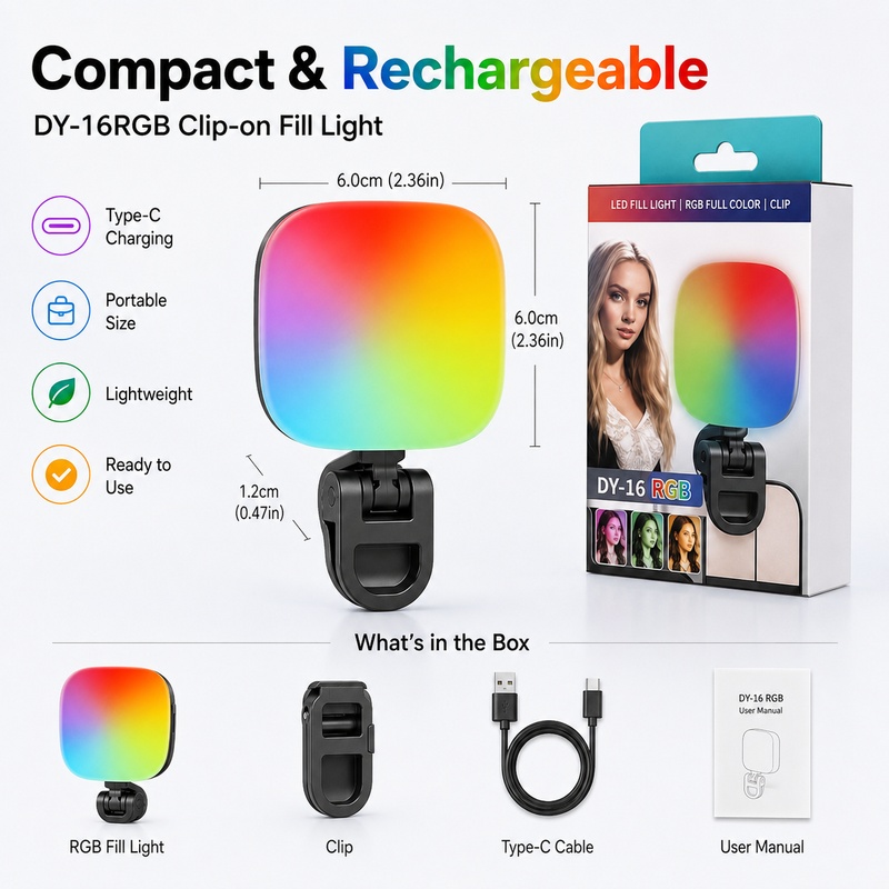 Portable RGB LED Fill Light Po - đánh giá và giá Photography Lighting Rgb