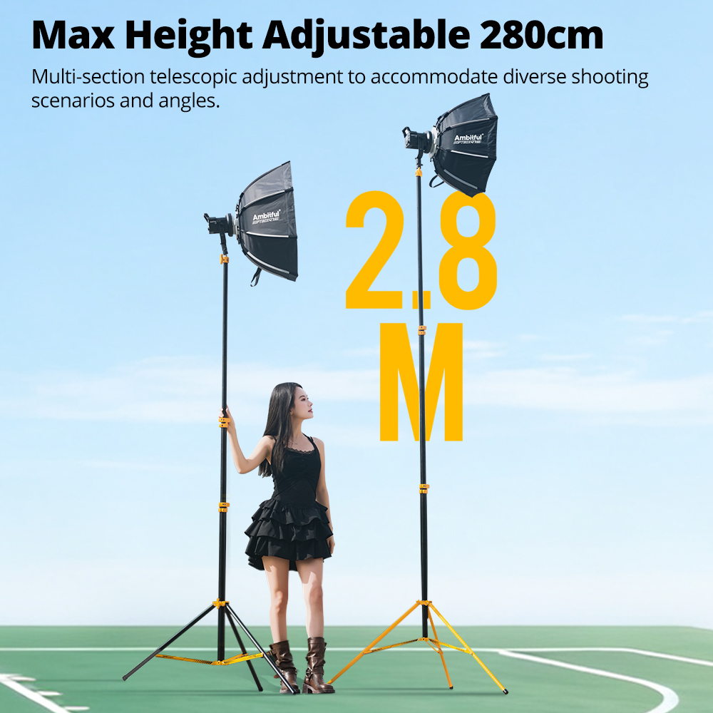 AMBITFUL GM280Y 280cm Professi - đánh giá và giá Photography Video Lighting Kit With Adjustable Tripod Stand