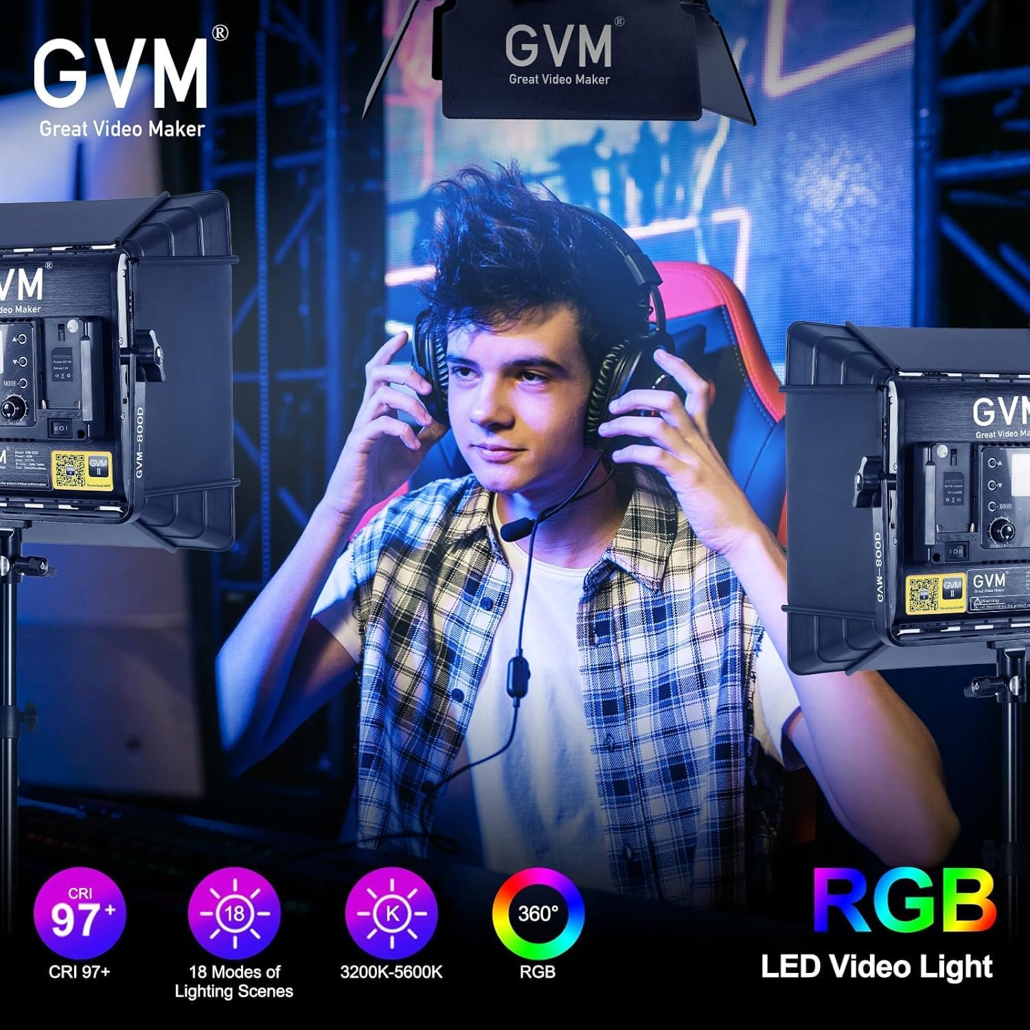 RGB LED Video Lighting Kit, 3- - đánh giá và giá Photography Led Lighting Kit