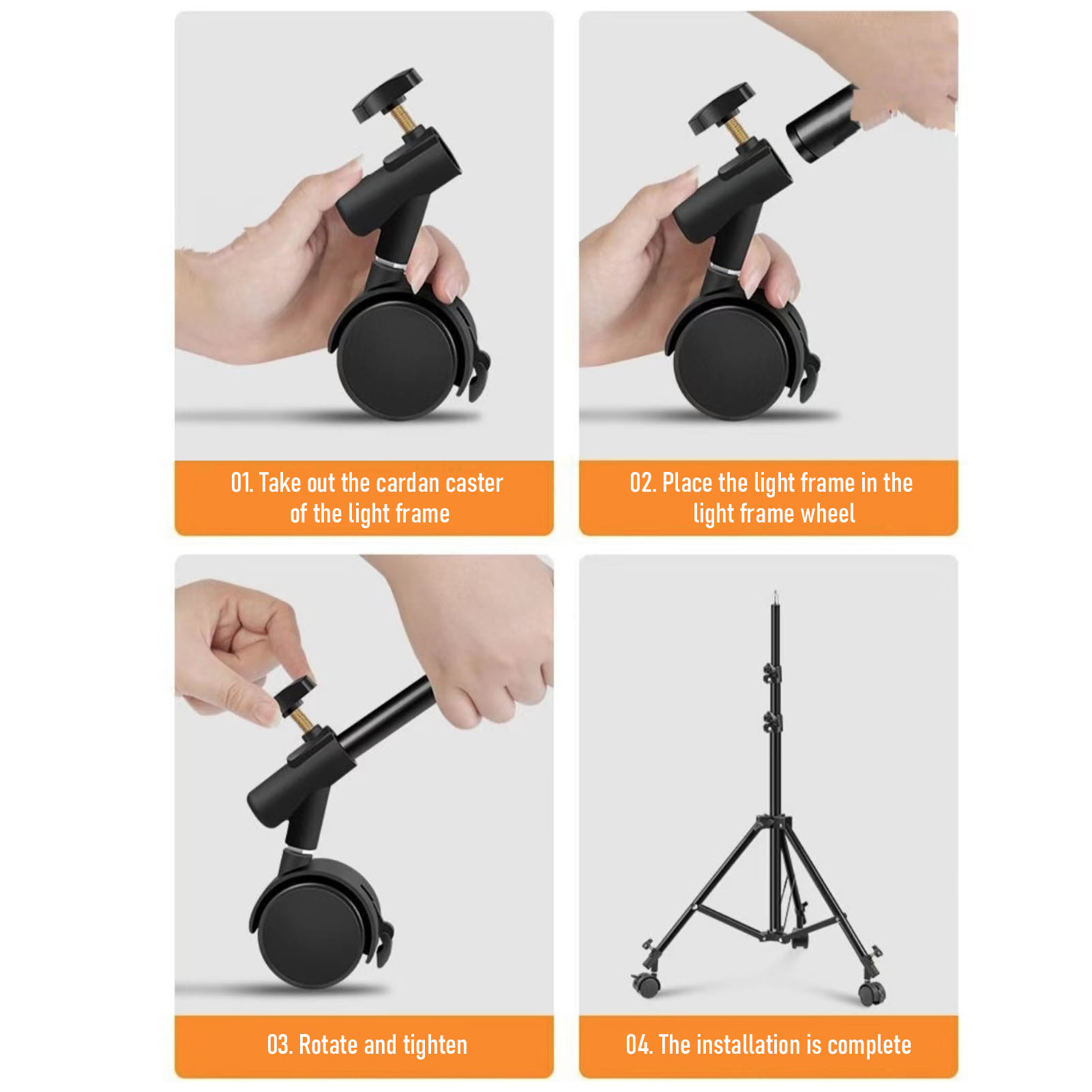 3pcs/set Flexible  Casters Whe - đánh giá và giá Photography Lighting Set